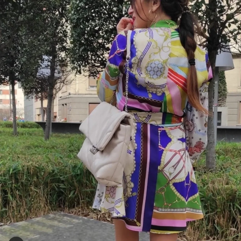 ZARA PRINTED MINI DRESS Medium - Picture 4 of 13